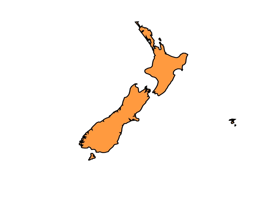 Mapa de Nova Zelândia